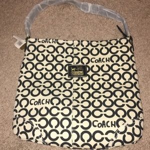 Black and cream Coach bag/tote